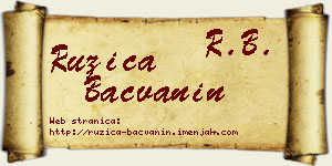 Ružica Bačvanin vizit kartica